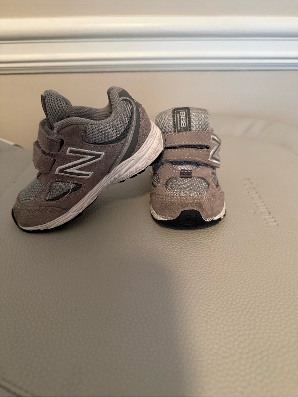 New Balance Kids Gray Hook-and-Loop Sneakers